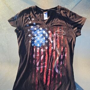 Harley-Davidson Women's USA Black Graphic Tee